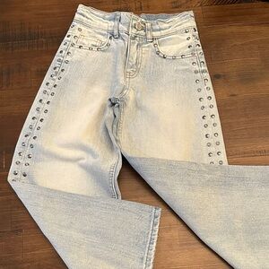 Zara Light Blue Studded Kids Jeans